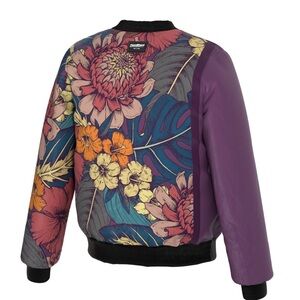 ✨NWT✨ Floral Bomber Jacket with Purple Sleeves (Brand: Fresh Hoods) NWT